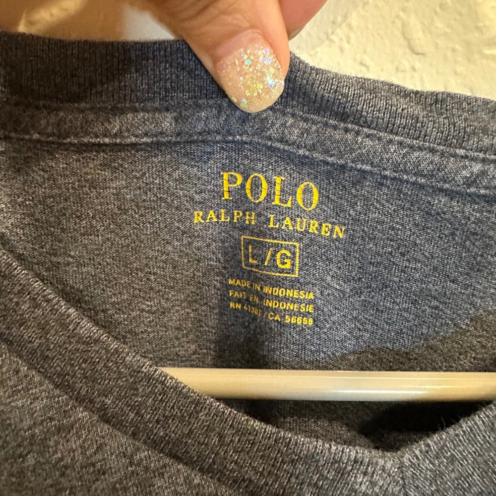 Lot of Polo Ralph Lauren T-Shirt Men Large Black Blue V-Neck Cotton Classic Logo - Picture 13 of 16